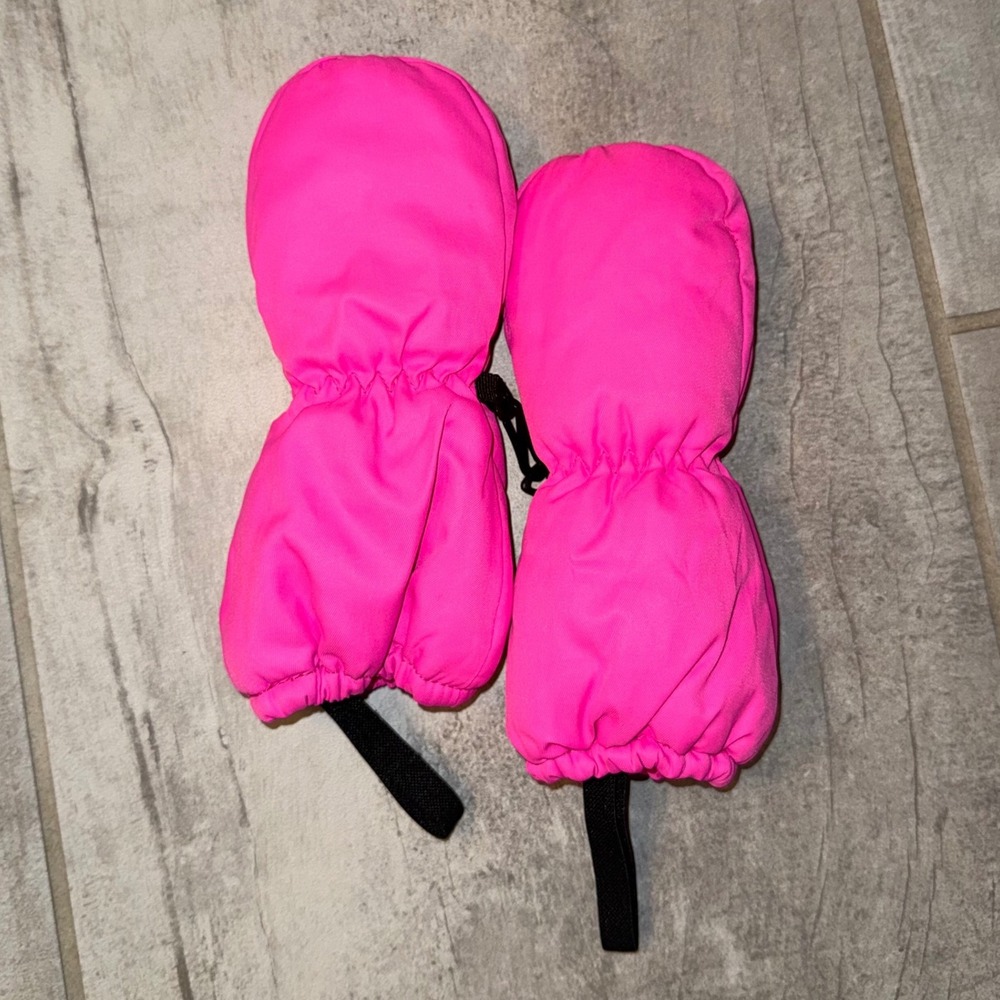 Kids Bright Pink Snow Mittens‎ Warm Waterproof Size 3XS 3TP